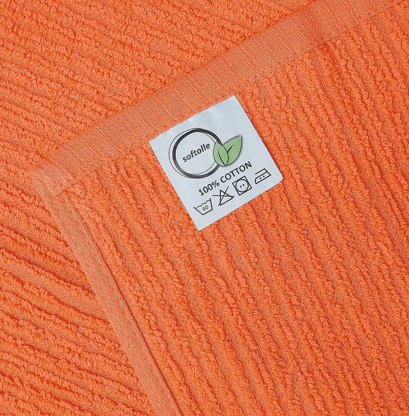 Softolle Bar Mop Towels, Pack of 12-16x19 Inches - 100% Cotton Super Absorbent Towels, Multi-Purpose for Home and Bar Cleaning (Orange) - Image 4